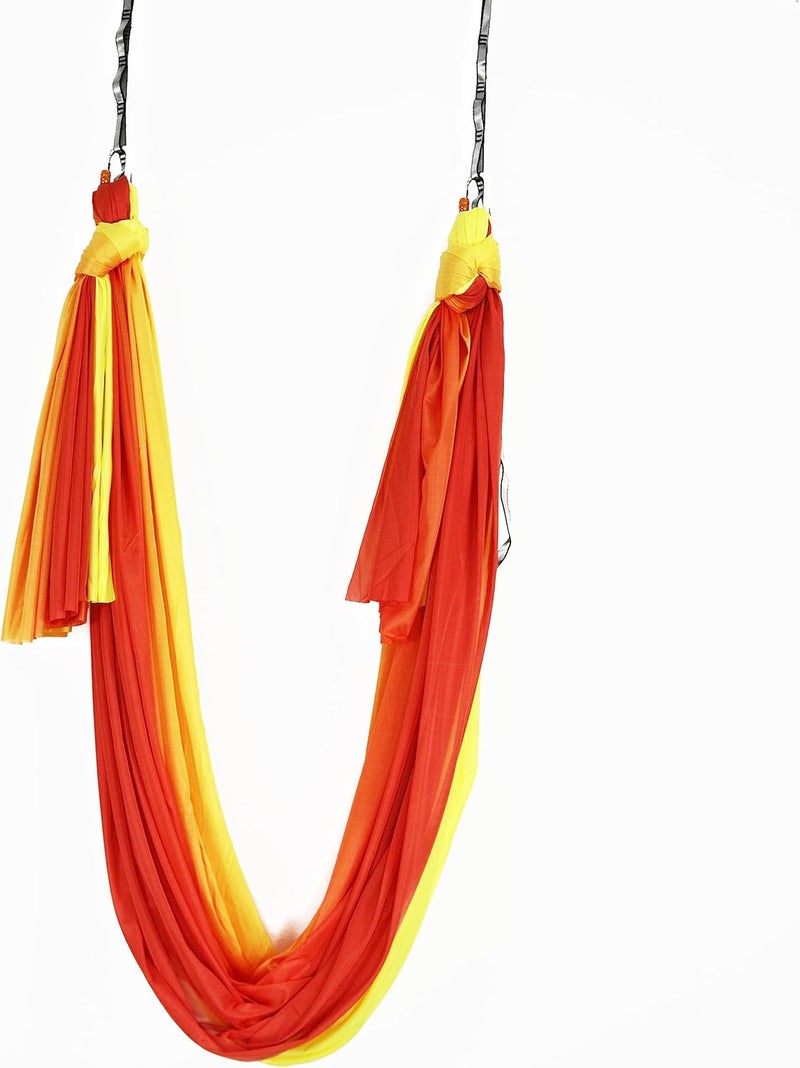 wellsem Aerial Yoga Hammock Aerial Pilates Silk Yoga Swing Set Inversion Equipment include daisy Chain, Pose Guide 5.5 yards - Image 2